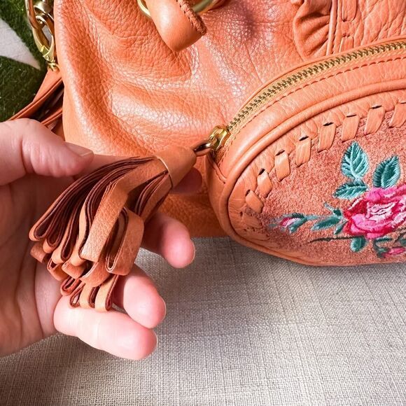 Fiore by Isabella Fiore Dusty Peach Embroidered Leather Purse - Picture 6 of 16